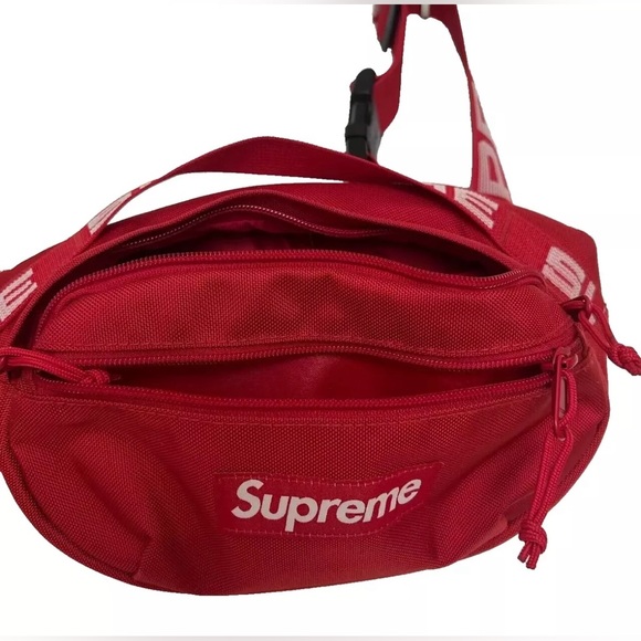 Supreme Waist Bag Fanny Pack Crossbody SS18 RED Cordura Fabric - Picture 3 of 6